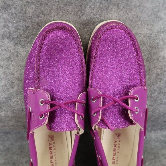 Sperry Boat Shoes Youth 6 Slip On Moc Toe Top Sider Authentic Original Purple - Picture 8 of 14